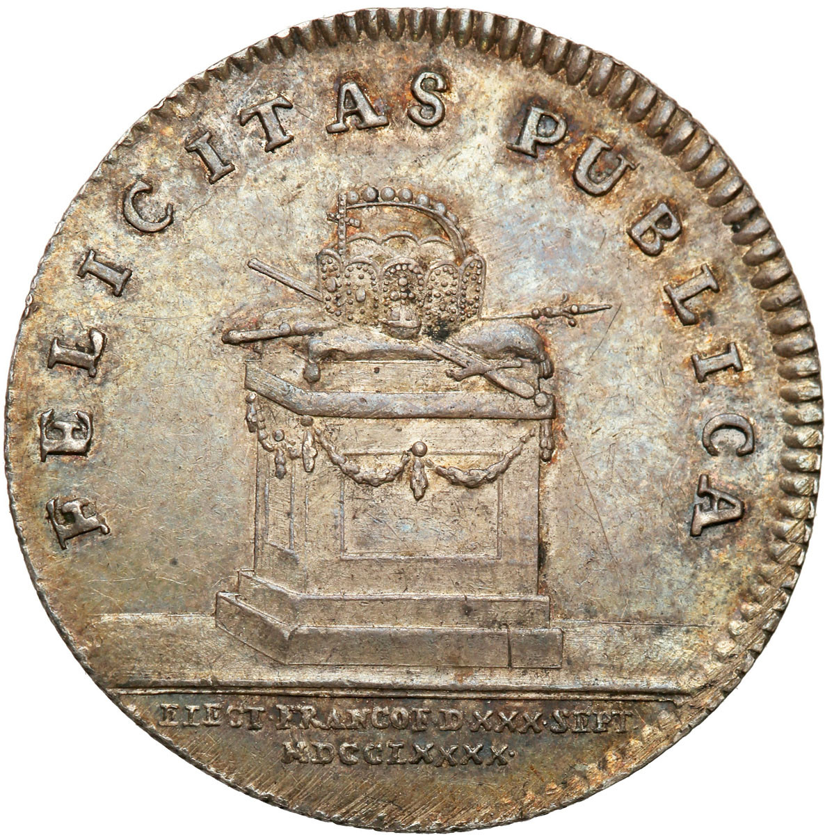 Austria, Leopold II (1790-1792). Żeton koronacyjny na króla rzymskiego we Frankfurcie